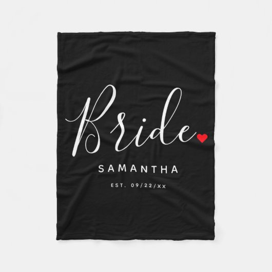 おしゃれな花嫁の結婚式Tシャツ フリースブランケット (正面)