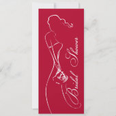 おしゃれな花嫁 ディープレッド ブライダルシャワー 招待状 (正面)