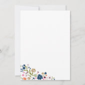 おしゃれな花束のウェディング招待状 ネイビー 招待状 (裏面)