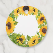 おしゃれな花束を贈ろう！ ラスティックひまわり ウェディングシャワーのお祝い フェイバータグ (裏面)