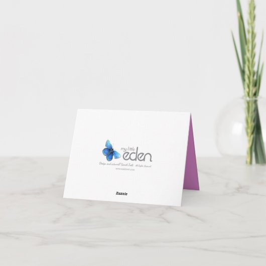 おしゃれな花柄のウェディング ブライドスマイディの感謝カード サンキューカード (裏面)