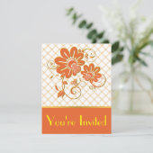 おしゃれな花柄のカスタムディナー招待状 招待状 (スタンド正面)