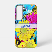 おしゃれな花柄のダリアの名前入りSamsung Galaxyケース Samsung Galaxyケース (裏面)