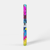 おしゃれな花柄のダリアの名前入りSamsung Galaxyケース Samsung Galaxyケース (右側面)