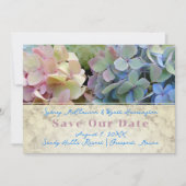 おしゃれな花柄のモダンな結婚式の「Save Our Date」カード セーブザデート (正面)