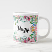 おしゃれな花柄の名入れマグカップ ジャンボコーヒーマグカップ (右)