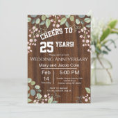 おしゃれな花柄の周年記念 招待状 (スタンド正面)