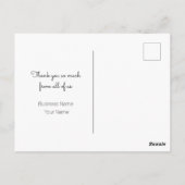 おしゃれな花柄の感謝を伝えるポストカード(お得な業務用) ポストカード (裏面)