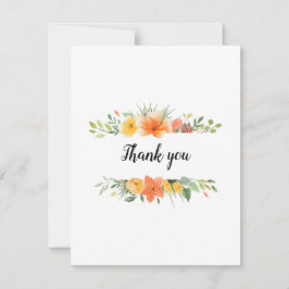 おしゃれな花柄の感謝カードまたはフラットカード（無地） サンキューカード