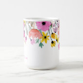 おしゃれな花柄の植物トレンド コーヒーマグカップ (中央)