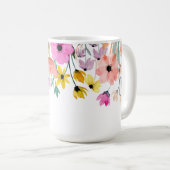 おしゃれな花柄の植物トレンド コーヒーマグカップ (正面右)