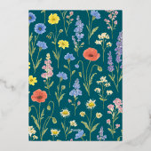 おしゃれな花柄の父の日カード オリジナル写真付き 箔シーズンカード (裏面)