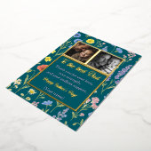 おしゃれな花柄の父の日カード オリジナル写真付き 箔シーズンカード (回転した状態)