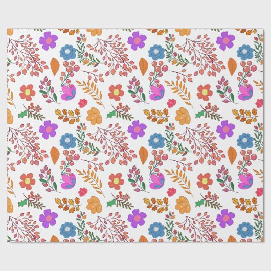 おしゃれな花柄の結婚式ラッピングペーパー ラッピングペーパー (フラット)