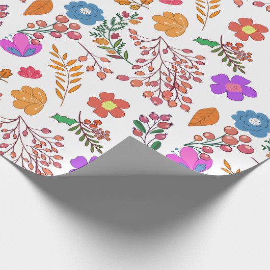 おしゃれな花柄の結婚式ラッピングペーパー ラッピングペーパー (角)