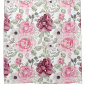 おしゃれな花柄の装飾的な目を引く シャワーカーテン (正面)