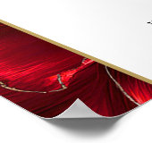 おしゃれな花柄の赤いハッピーリタイアメントウェルカムサイン ポスター (角)