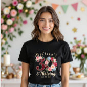  おしゃれな花柄の30歳の誕生日パーティー  Tシャツ