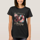  おしゃれな花柄の30歳の誕生日パーティー  Tシャツ (正面)