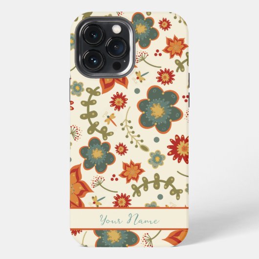 おしゃれな花柄のPretty Name Inspirivity iPhoneケース (裏面)