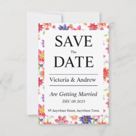 おしゃれな花柄のSave the Date セーブザデート