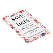 おしゃれな花柄のSave the Date マグネット (右側)