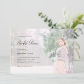 おしゃれな花柄オーバーレイのブライダルシャワーの写真 招待状 (スタンド正面)