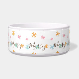 おしゃれな花柄ネームプレート ボウル