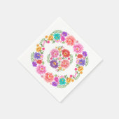 おしゃれな花柄フィエスタパターン メキシコのセニョリータ スタンダードカクテルナプキン (角)