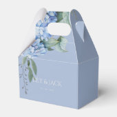 おしゃれな花柄ブルーのハイドランジア フェイバーボックス (裏面サイド)