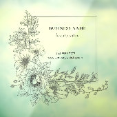 おしゃれな花柄ボーダーの美容院ビジネスネーム ウィンドウサイン (シート3)