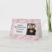 おしゃれな花柄 ママ フォト ハッピー マザーズデー カード (正面)