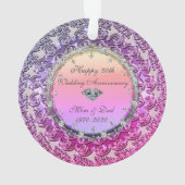 おしゃれな花模様のダイヤモンド 50周年記念 結婚50周年 オーナメント (裏面)