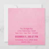 おしゃれな花火の新年のお誘い、ピンク 招待状 (裏面)