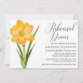おしゃれな花 イエローのクロッカス   リハーサルディナー 招待状 (正面)