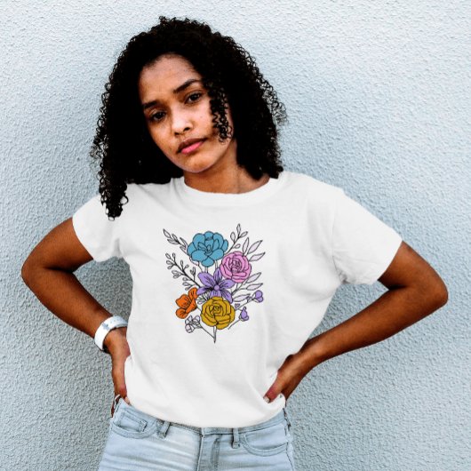 おしゃれな花 フェミニン エレガント かわいい Tシャツ