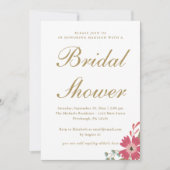 おしゃれな花 ミントグリーンのウェディングシャワー 招待状 (正面)