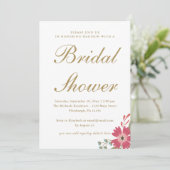 おしゃれな花 ミントグリーンのウェディングシャワー 招待状 (スタンド正面)