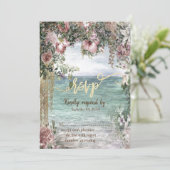 おしゃれな花 海のRSVP 招待状 (スタンド正面)