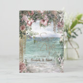 おしゃれな花 海 デートカード セーブザデート (スタンド正面)