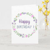 おしゃれな草原の花 誕生日 カード (黄色い花)