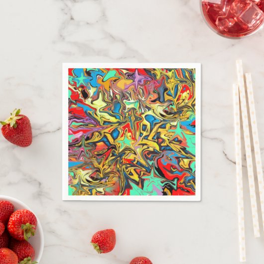 おしゃれな落書きの子供パーティー スタンダードカクテルナプキン (インサイチュ)