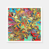 おしゃれな落書きの子供パーティー スタンダードカクテルナプキン (正面)