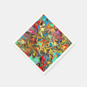 おしゃれな落書きの子供パーティー スタンダードカクテルナプキン (角)