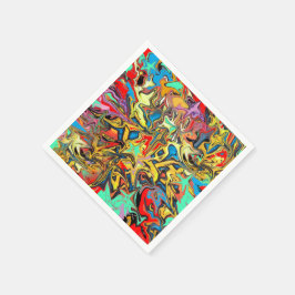 おしゃれな落書きの子供パーティー スタンダードカクテルナプキン