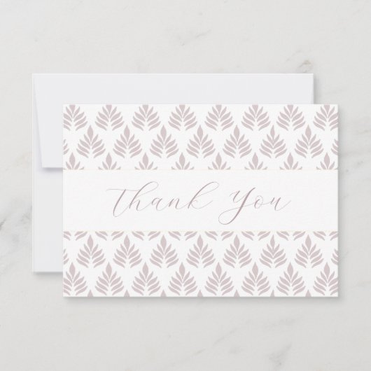 おしゃれな葉模様のフラットな感謝カード サンキューカード (正面)
