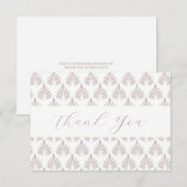 おしゃれな葉模様のフラットな感謝カード サンキューカード (正面/裏面)