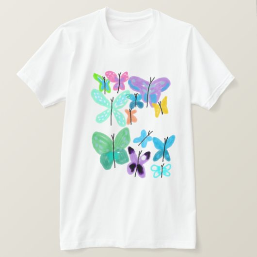 おしゃれな蝶々の抽象芸術Tシャツ Tシャツ (デザイン正面)