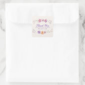 おしゃれな蝶々 花の花嫁のシャワー スクエアシール (バッグ)