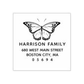 おしゃれな蝶の差出人住所 ラバースタンプ (インプリント)
